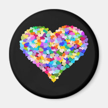 Confeti del corazón del arco iris imanes para frigoríficos