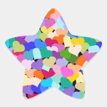 Confeti del corazón del arco iris colcomanias forma de estrellaes