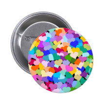 Confeti del corazón del arco iris pins