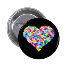 Confeti del corazón del arco iris pins