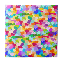 Confeti del corazón del arco iris tejas  cerámicas