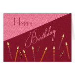 Confeti y velas de tarjeta de cumpleaños