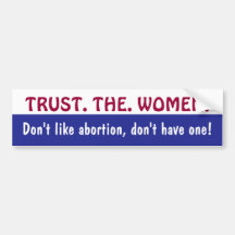 CONFIANZA. . MUJERES. bumpersticker Pegatina De Parachoque