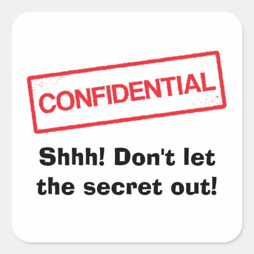 Confidencial Shhh no deje a los pegatinas del secr