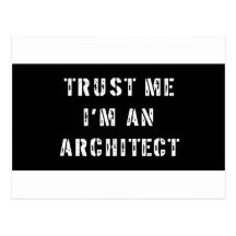 Confíe en que yo es tarjetas de un arquitecto postal