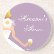 Conjunto nupcial del vino (lila) posavasos personalizados