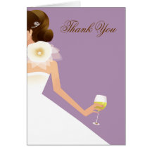Conjunto nupcial del vino (lila) tarjeta