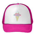 Cono de helado azul rosado de la estrella del remo gorras