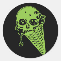 Cono de helado del veneno etiqueta redonda