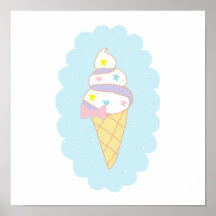 Cono de helado lindo del remolino impresiones