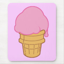 Cono de helado rosado alfombrillas de raton