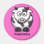 Conocido personalizada - vaca linda del dibujo ani imanes  