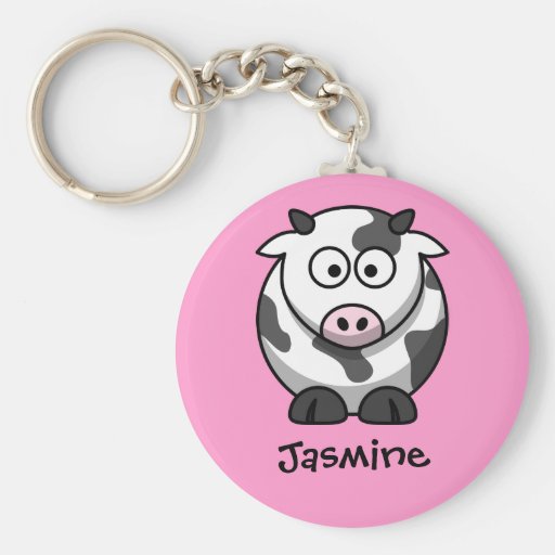 Conocido personalizada - vaca linda del dibujo ani llavero personalizado