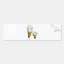Conos de helado lindos del dibujo animado pegatina de parachoque