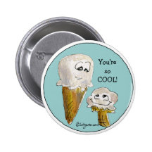 Conos de helado lindos del dibujo animado pins