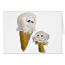 Conos de helado lindos del dibujo animado felicitaciones