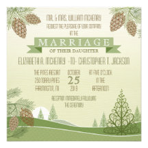 Conos del pino que casan la invitación