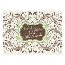 Consejos florales verdes de Brown para la novia Postales