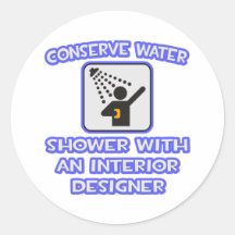 Conserve el agua. Ducha con el interiorista Pegatinas
