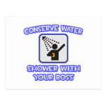 Conserve el agua. Ducha con su Boss Tarjetas Postales