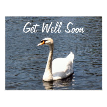 Consiga el cisne pronto blanco bien tarjeta postal