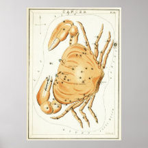 CONSTELACIÓN 1825 DEL CÁNCER DEL CANGREJO POSTER