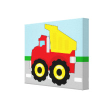 Construcción Dumptruck de los niños Impresiones En Lienzo Estiradas