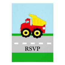 Construcción Dumptruck de los niños que hace juego Invitación