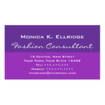 Consultor de moda púrpura y fucsia bonito tarjetas de negocios