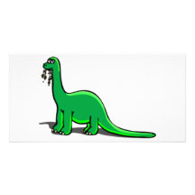 Consumición del dinosaurio del dibujo animado tarjeta personal con foto