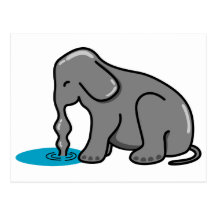 Consumición del elefante (gris) postales