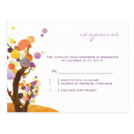 Contestación púrpura del boda de los árboles de am tarjeta postal