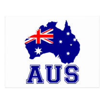 Continente de Australia Tarjeta Postal
