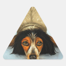 Contorsionista canino calcomanías trianguladas
