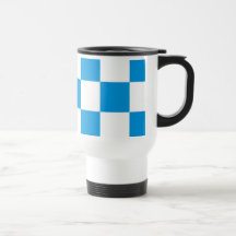 Controles del azul y del blanco tazas de café