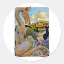 Conversación de Maxfield Parrish con un dragón Etiqueta