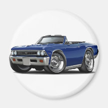 Convertible azul marino 1966 de Chevelle Imanes De Nevera