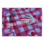 Cookin encima de un cumpleaños tarjetón