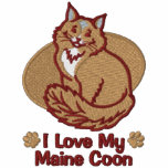 Coon de Maine del amor Sudadera Bordada Con Capucha