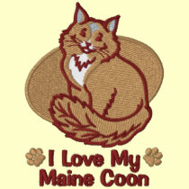 Coon de Maine del amor camisetas bordadas