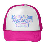Coonhound del negro rosado y azul y del moreno gorros bordados