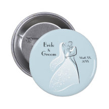 Coordinación retra azul de los bailarines del boda pins