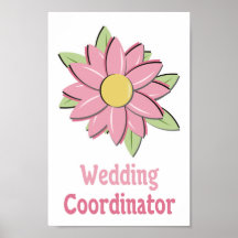 Coordinador rosado del boda de la flor posters