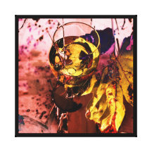 Copa de vino con collage de la foto del extracto d impresión de lienzo