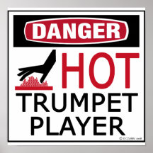 Copia caliente del jugador de trompeta poster