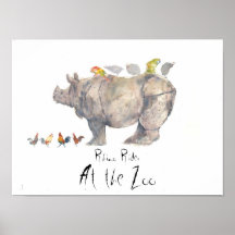 Copia del RINOCERONTE, paseos del rinoceronte, en  Poster