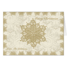 Copo de nieve de Crosstitch del oro Tarjeta