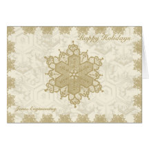 Copo de nieve de Crosstitch del oro Tarjeton