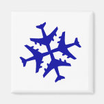 Copo de nieve del aeroplano iman de frigorífico