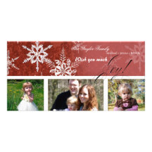 Copo de nieve del damasco del navidad - tarjeta tarjeta fotografica personalizada